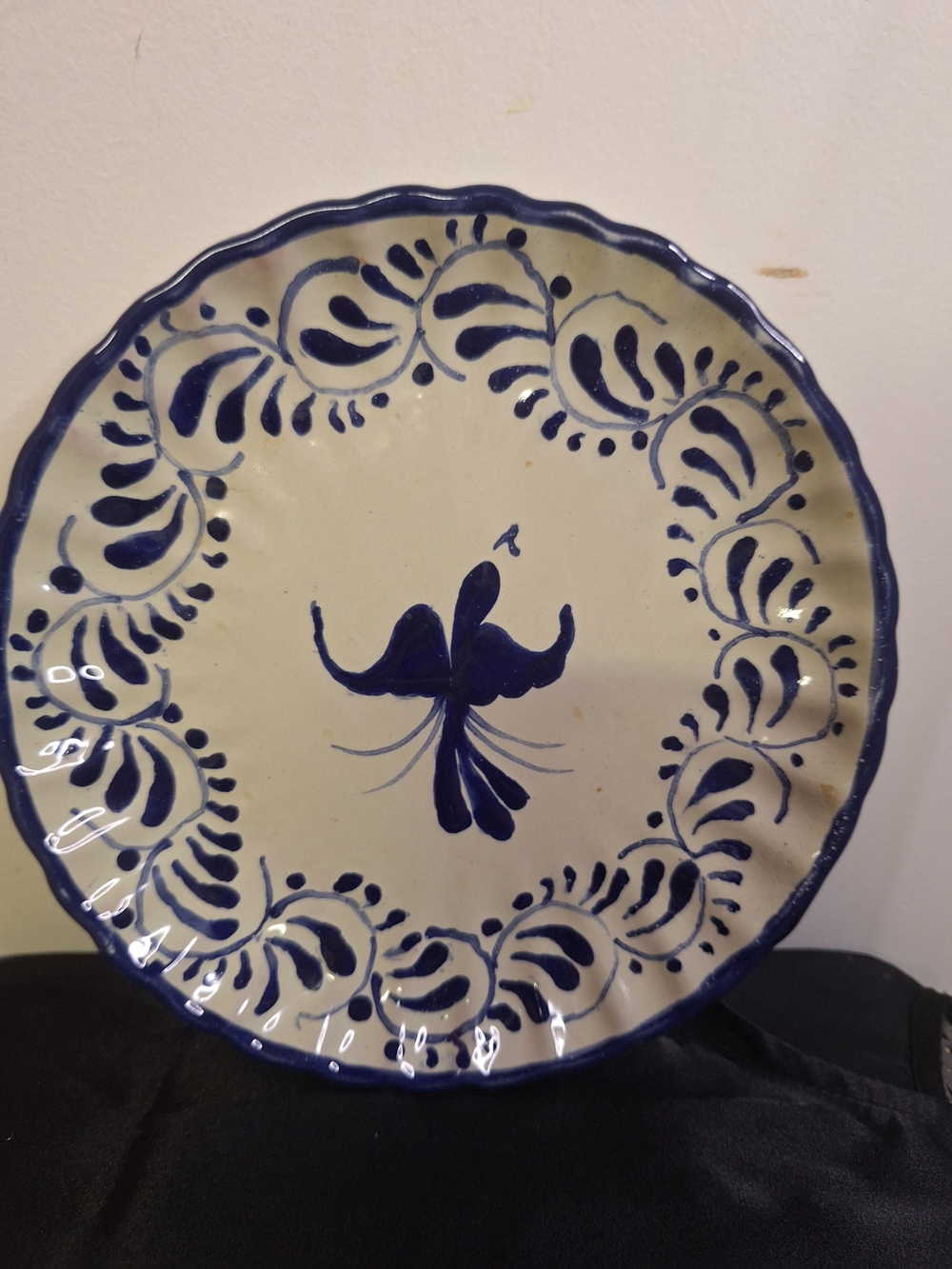 Blue & Cream Handcrafted Ceramic Decorative Plate